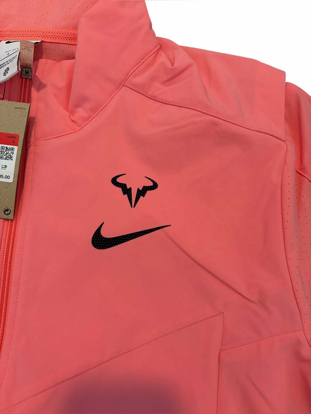 Nike Court Rafa Nadal Mens Dri-FIT Tennis Jacket Pink Full Zip Windbreaker NWT L - Picture 4 of 6